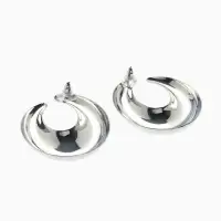 Серьги металл &laquo;Кольца&raquo;, полумесяц, цвет серебро