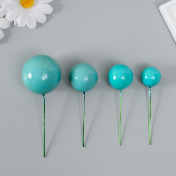 Декор для творчества Декор для творчества "Шарики бирюзовые" d=2; 3; 3,5 и 4 см набор 20 шт