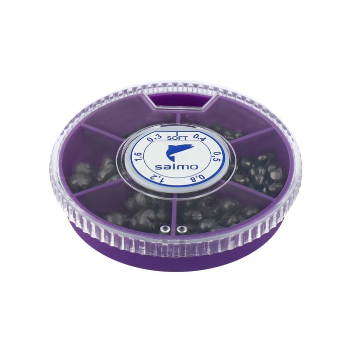 Грузила Salmo дробь soft, набор №3, 6 секций, 0.3-1.6 г, 100 г Грузила Salmo дробь soft, набор №3, 6 секций, 0.3-1.6 г, 100 г