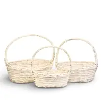 Набор корзин 3 шт ИВА 44x37x16 37х32x14 31х27x12 см ПЛЕТ ручка h=20/18/16 см бел