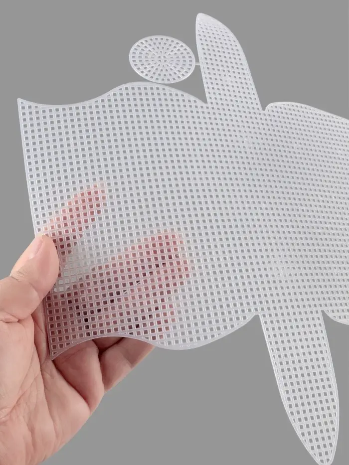 Канва-основа для вышивания сумки, пластиковая, 23&times;29 см, 1.5&times;1.5 мм, белая