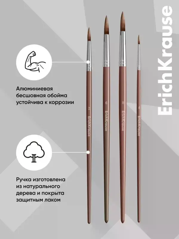 Набор кистей 4шт ErichKrause Panda Hugs