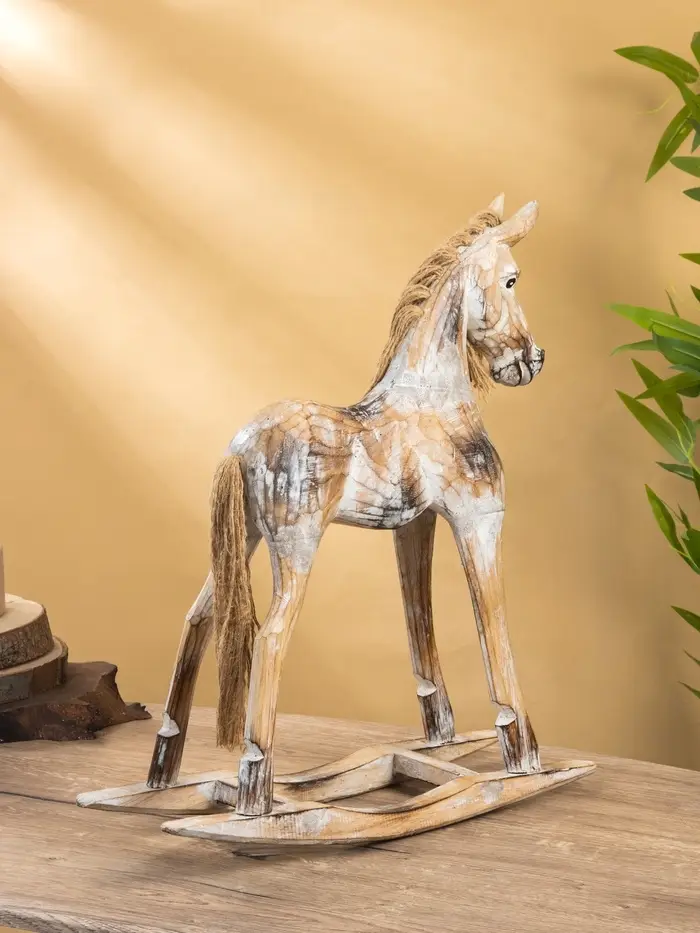 Сувенир «Лошадка-качалка, 41×12.5×44 см, дерево, бежевый Сувенир «Лошадка-качалка, 41×12.5×44 см, дерево, бежевый
