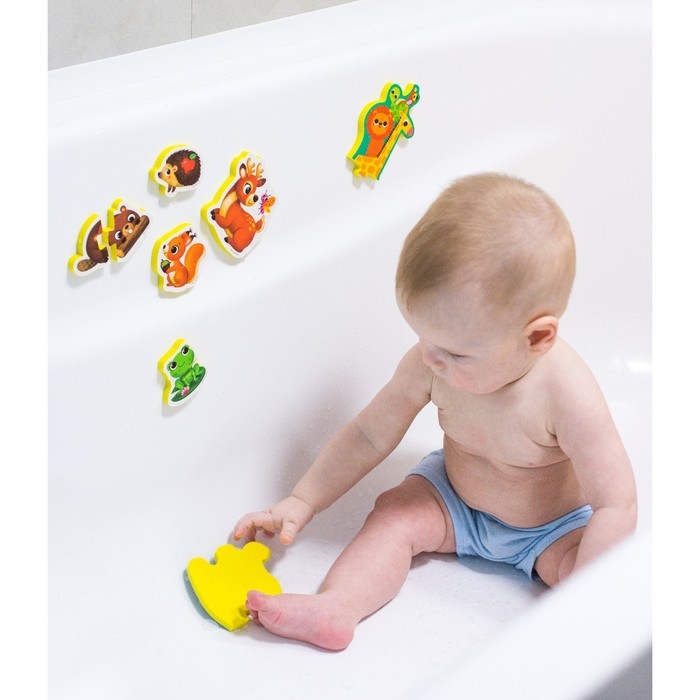 Мягкий пазл для малышей «Лесные зверята», 5 пазлов, Крошка Я Мягкий пазл для малышей «Лесные зверята», 5 пазлов, Крошка Я