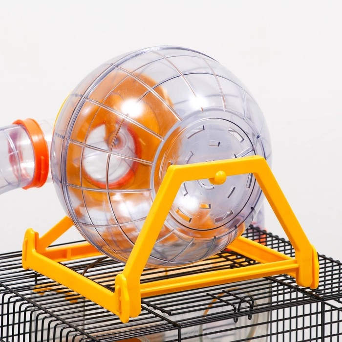 Клетка для грызунов, двухъярусная, с полкой, домом и шаром, 28 х 24,5 х 31 см, микс Клетка для грызунов, двухъярусная, с полкой, домом и шаром, 28 х 24,5 х 31 см, микс