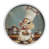 Часы настенные интерьерные &laquo;Кролик-шеф&raquo;, для кухни, бесшумные, плавный ход, d=29.5 см, толщина 4.5 см
