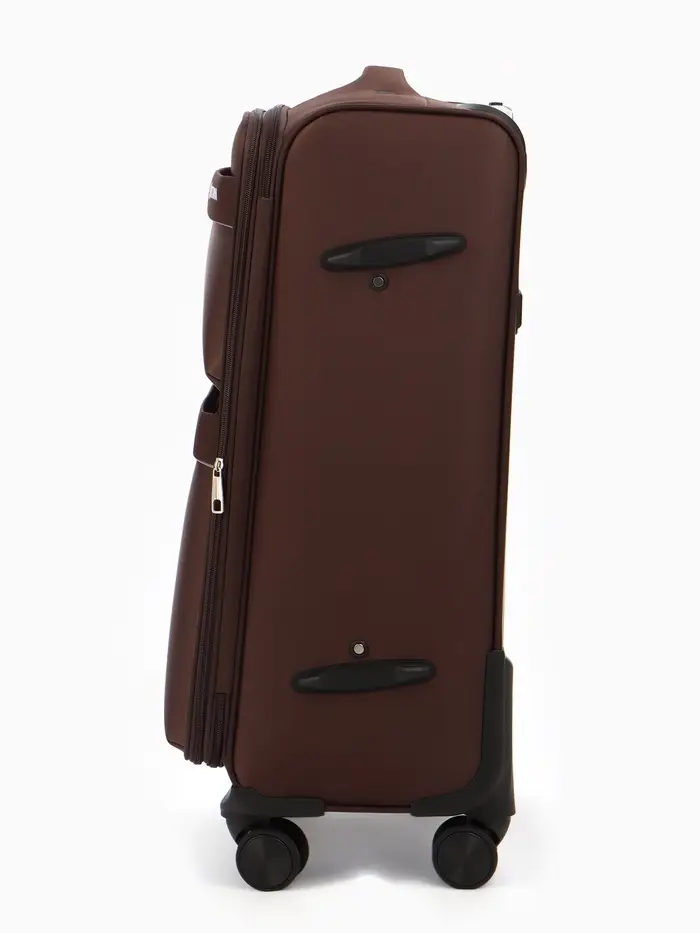 Чемодан на колёсах TEXTURA, с увеличением, кодовый замок, 42&times;26&times;68 см, 24", коричневый