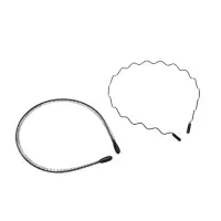 Ободок для волос "Амелия" (набор 2 шт) волна, чёрный