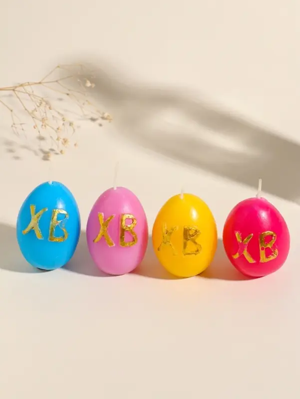 Свеча пасхальная "Яйцо ХВ" 45х45х62 мм МИКС