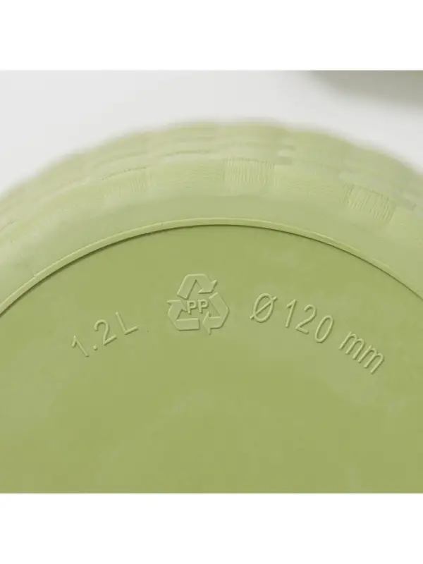 Горшок для цветов с поддоном &laquo;Ротанг&raquo;, 1.2 л, d=13 см, h=12 см, пластиковый, оливковый