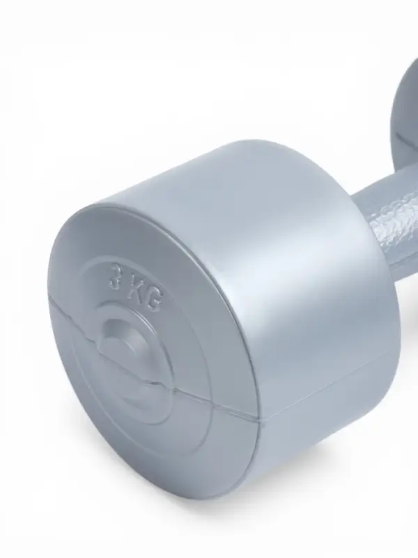 Гантели виниловые, 2 шт., 3 кг, серебристый металлик