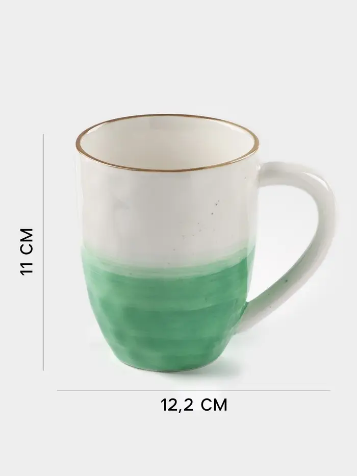 Кружка Доляна &laquo;Космос&raquo;, 400 мл, фарфор, белая, зелёная