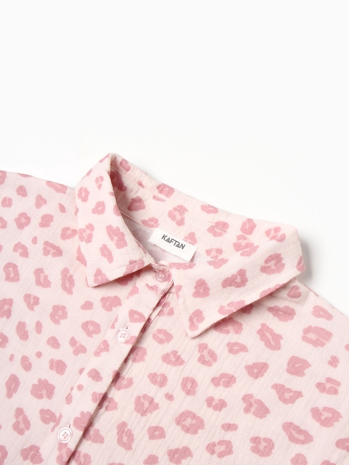 Комплект женский (рубашка, брюки) KAFTAN "Муслин: pink leopard" р. 40-42