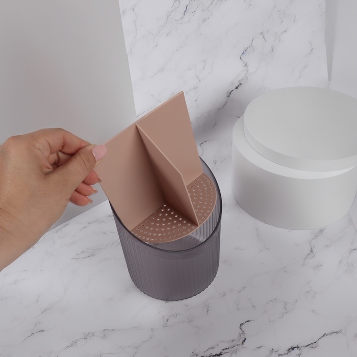 Органайзер для хранения, 3 секции, 17,5 × 13 × 13 см, цвет чёрный/розовый