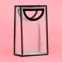 Пакет ПП с вырубной ручкой, прозрачный, 25&times;19&times;9 см, чёрный