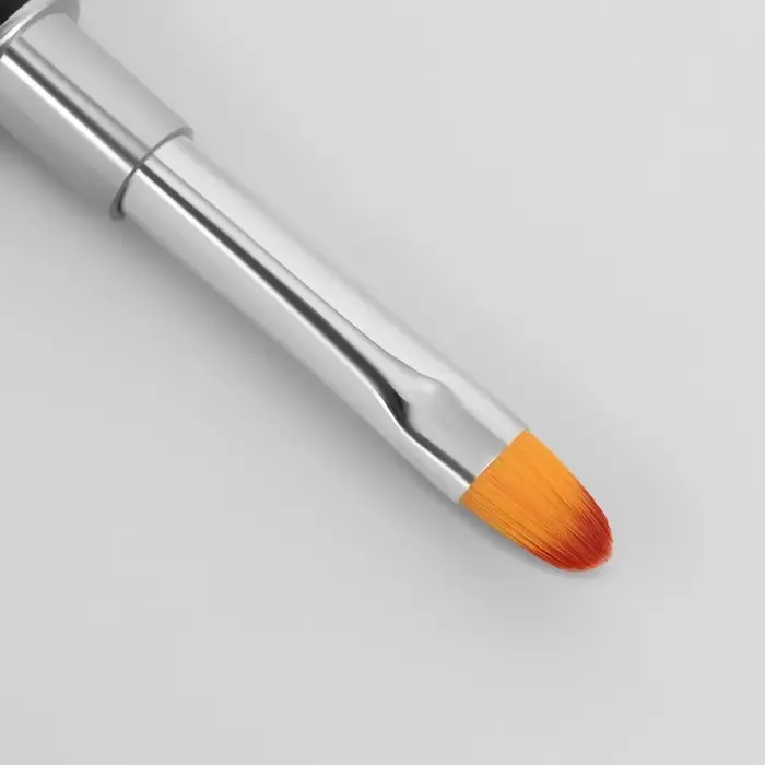 Кисть шпатель для акрил-геля, лепесток, 14 см, d=6&times;9 мм, чёрная