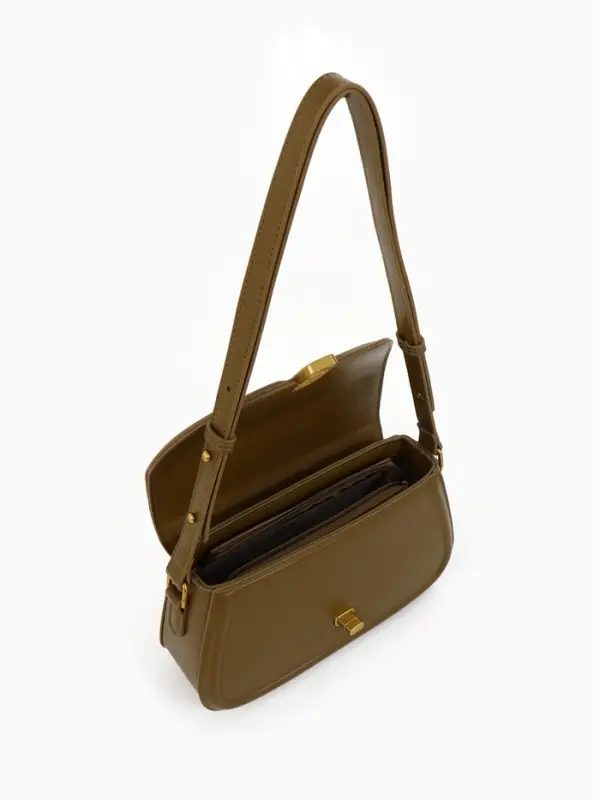 Сумка женская мессенджер TEXTURA на клапане, 23&times;6&times;13 см, хаки