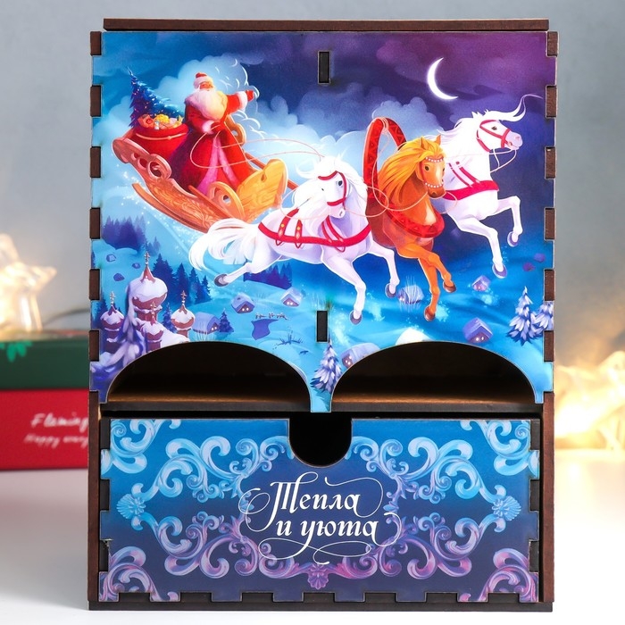 Чайный домик с ящиком Чайный домик с ящиком "Сказка" 20х15х8,5 см