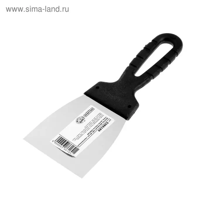 Шпатель фасадный ЛОМ, 80 мм, нержавеющая сталь, пластиковая рукоятка Шпатель фасадный ЛОМ, 80 мм, нержавеющая сталь, пластиковая рукоятка