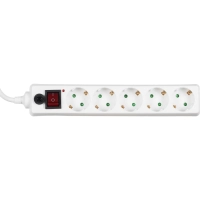 Сетевой фильтр BigTech CD5-1,8W15 (5р/1,8м/16А/3680 Вт 1,5мм белый)