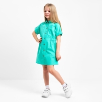 Платье детское с карманами KAFTAN, размер 30 (98-104 см), цвет зелёный