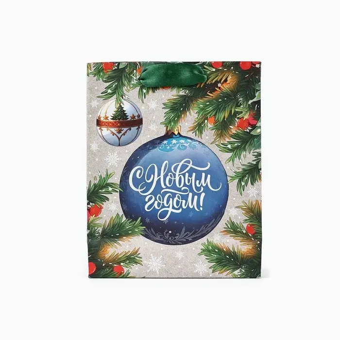 Пакет подарочный новогодний крафтовый «С Новым годом», S 15 х 12 х 5.5 см Пакет подарочный новогодний крафтовый «С Новым годом», S 15 х 12 х 5.5 см