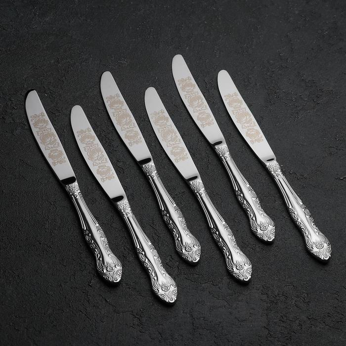 Набор столовых приборов «Тройка», 24 предмета, художественная роспись, декоративная коробка Набор столовых приборов «Тройка», 24 предмета, художественная роспись, декоративная коробка