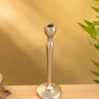 Подсвечник "Лёд" алюминий 28 см, цв. серебро