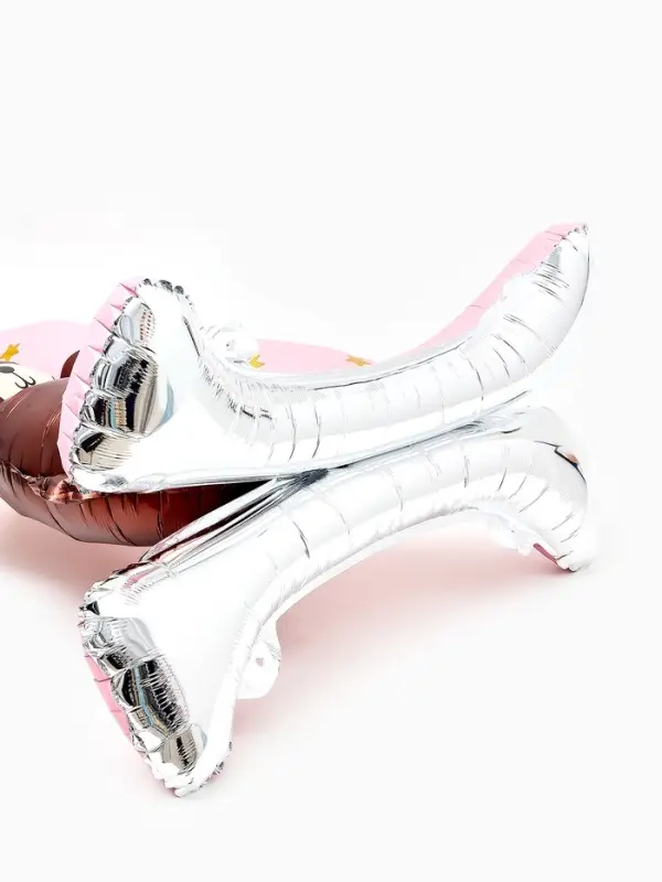 Воздушный шар фольгированный 32" "Цифра 1 с мишкой"  цвет розовый, под воздух