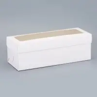 Коробка под рулет белая, с ПВХ окном, 30&times;11&times;10 см