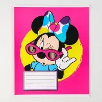 Тетрадь в линейку 12 листов, 5 видов МИКС, обложка мелованная бумага, &laquo;Минни Маус&raquo;