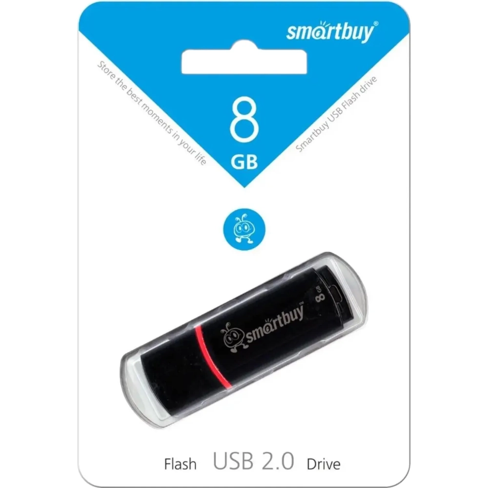 Флеш-память Smartbuy Crown, 8Gb, USB 2.0, чер, SB8GBCRW-K