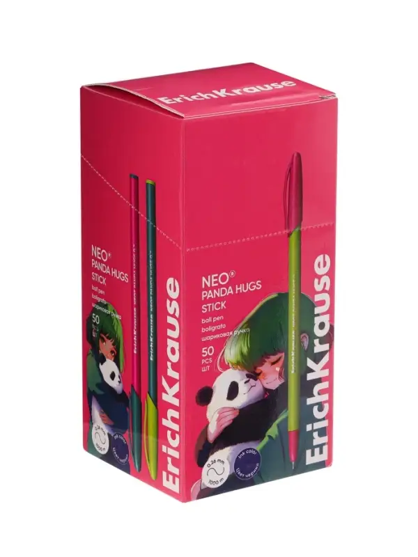 Ручка шариковая ErichKrause Neo Stick Panda Hugs, 0.7 мм, с рисунком, синяя Ручка шариковая ErichKrause Neo Stick Panda Hugs, 0.7 мм, с рисунком, синяя
