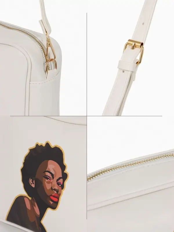 Сумка женская на молнии TEXTURA, 22&times;8&times;17 см, с цветным принтом, белая