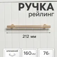 Ручка-рейлинг CAPPIO PIMPLY, d=12 мм, м/о 160 мм, цвет золото