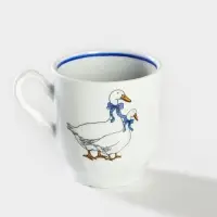Кружка Добрушский завод &laquo;Гуси&raquo;, 220 мл, фарфор, белая, рисунок МИКС