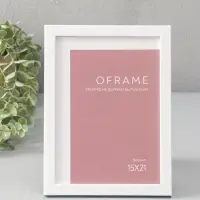 Фоторамка для фото 15х21 см "Oframe", пластик, белый, (пластик экран)