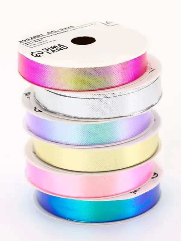 Лента упаковочная для декора и подарков, перламутровая с эффектом перелива, МИКС, 1.2 см &times; 5 м&plusmn;5%