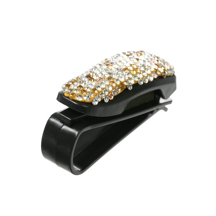 Держатель очков TORSO, зажим с серебряными стразами, чёрный Держатель очков TORSO, зажим с серебряными стразами, чёрный