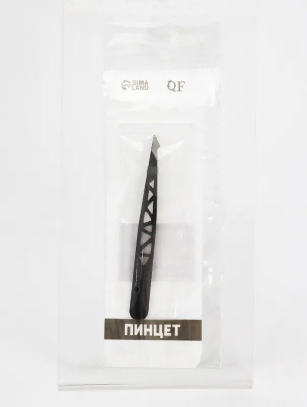 Пинцет &laquo;Геометрия&raquo;, скошенный, заострённый, 9.5 см, чёрный