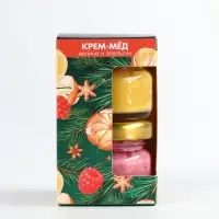 Набор крем-мёд с кусочками  сублимированного апельсина, малины, 30 гр х 2 шт
