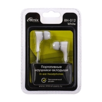 Наушники Ritmix RH-012, вакуумные, 100 дБ, 32 Ом, 3.5 мм, 1.2 м, белые