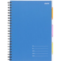 Бизнес-тетрадь 140л,кл,А4,SPIRAL BOOK Синий,евроспир,обл.пласт,раздел.84101