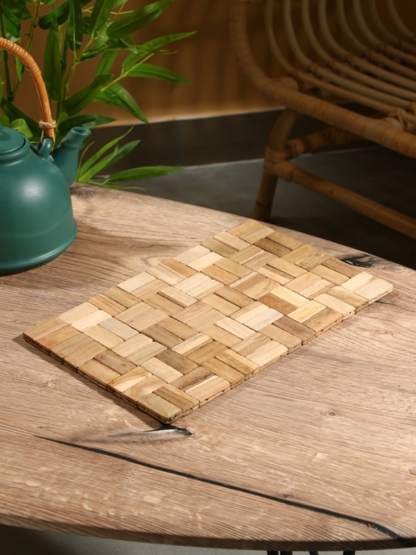 Коврик из тикового дерева, 30х20х0,7 см