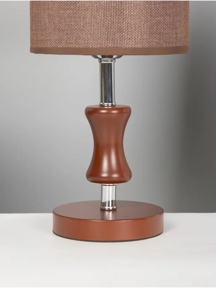 Лампа настольная RISALUX ЭКО &laquo;Кло&raquo; 1&times;40 Вт Е27 кофе/хром 16&times;16&times;38 см