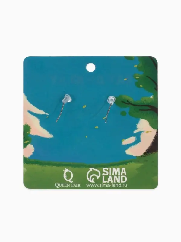 Серьги ассорти &laquo;Радость&raquo;, гуси в шапках, цветные в серебре