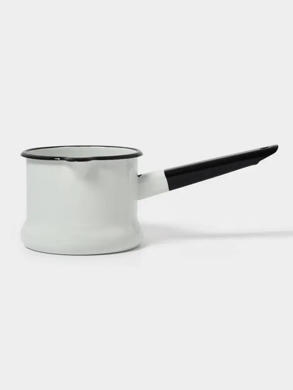 Ковш эмалированный, 1 л, без декора, белый