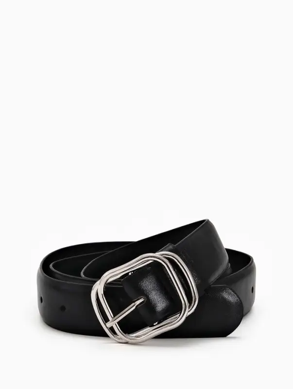 Ремень женский, 110&times;3.2 см, пряжка металл, серебристая, чёрный