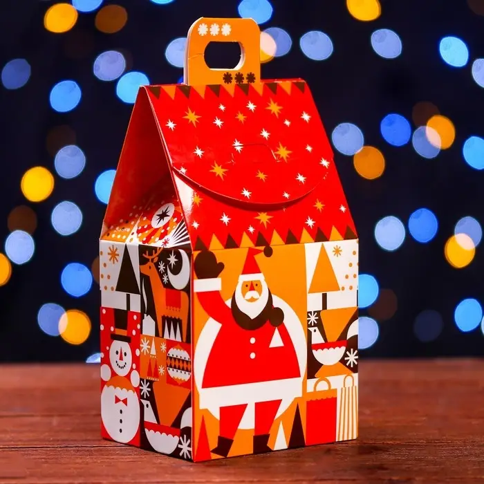 Подарочная коробка «Домик Новогодний арт»,9.1×7×15.7 см