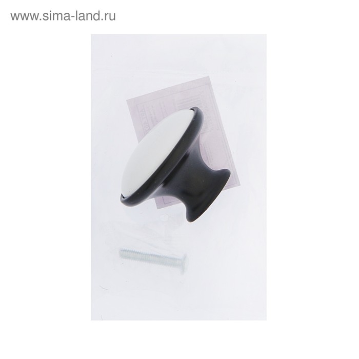 Ручка кнопка ТУНДРА РК023BL LIGHT, чёрная с белой вставкой, 8 шт TMP Ручка кнопка ТУНДРА РК023BL LIGHT, чёрная с белой вставкой, 8 шт TMP